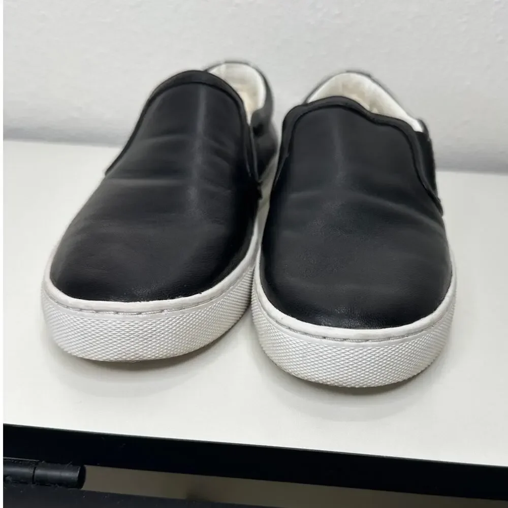Sam Edelman Black Leather White Base Slip On Shoe 5